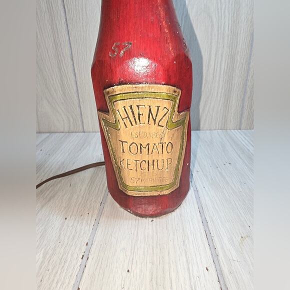 Vtg Heinz Tomato Ketchup Bottle Table Lamp 14" Bar Lamp Dining Rare - Picture 5 of 14